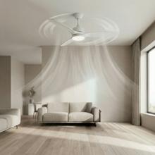 EnergySilence Aero 452 QuickSnap White Ventilador de techo con motor DC de 30 W, diámetro de 52", 4 aspas, luz LED, mando a distancia, temporizador de hasta 8 horas, instalación de aspas con sistema “one-click” y función verano/invierno.