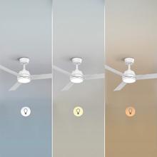 EnergySilence Aero 452 QuickSnap White Ventilador de techo con motor DC de 30 W, diámetro de 52", 4 aspas, luz LED, mando a distancia, temporizador de hasta 8 horas, instalación de aspas con sistema “one-click” y función verano/invierno.