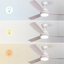 EnergySilence Aero 452 QuickSnap White Ventilador de techo con motor DC de 30 W, diámetro de 52", 3 aspas, luz LED, mando a distancia, temporizador de hasta 8 horas, instalación de aspas con sistema “one-click” y función verano/invierno.