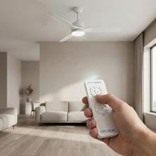 EnergySilence Aero 452 QuickSnap White Ventilador de techo con motor DC de 30 W, diámetro de 52", 4 aspas, luz LED, mando a distancia, temporizador de hasta 8 horas, instalación de aspas con sistema “one-click” y función verano/invierno.