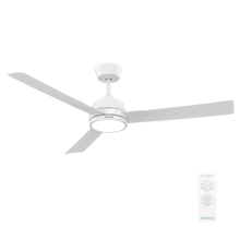 EnergySilence Aero 452 QuickSnap White Ventilador de techo con motor DC de 30 W, diámetro de 52", 4 aspas, luz LED, mando a distancia, temporizador de hasta 8 horas, instalación de aspas con sistema “one-click” y función verano/invierno.