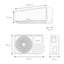 AirClima 18000 Wind Connected A+++ Aire acondicionado split de 18000 BTU con bomba de calor, mando a distancia, pantalla LED y WIFI. A+++
