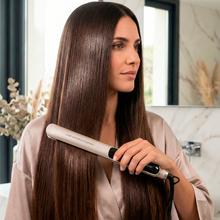 Lisse NanoSilk Essence Champagne: Plancha de Pelo Estrecha con revestimiento NanoSilk, Función HeatMax, 130-230ºC, Bloqueo de Placas, Apagado Automático, Incluye Bolsa de Viaje