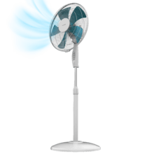 EnergySilence 450 WindLite Ventilador de pie de 16” con 45 W y 3 velocidades, oscilación, altura ajustable, 5 aspas y máxima seguridad.