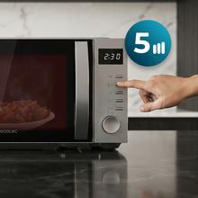 Proclean 5005 silver Microondas Digital de 20 litros de capacidad, 5 niveles de potencia, temporizador y tecnología 3D wave.