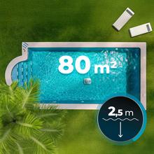 Conga Pooldroid 3000 FloorMaster Robot limpiafondos inalámbrico para piscinas sin pendientes, Apto para superficies de hasta 80 m2 y una profundidad máxima de 2,5 metros. 100 minutos de autonomía. Filtro de alta eficiencia de 100 μm. Capacidad de 2,5 L.