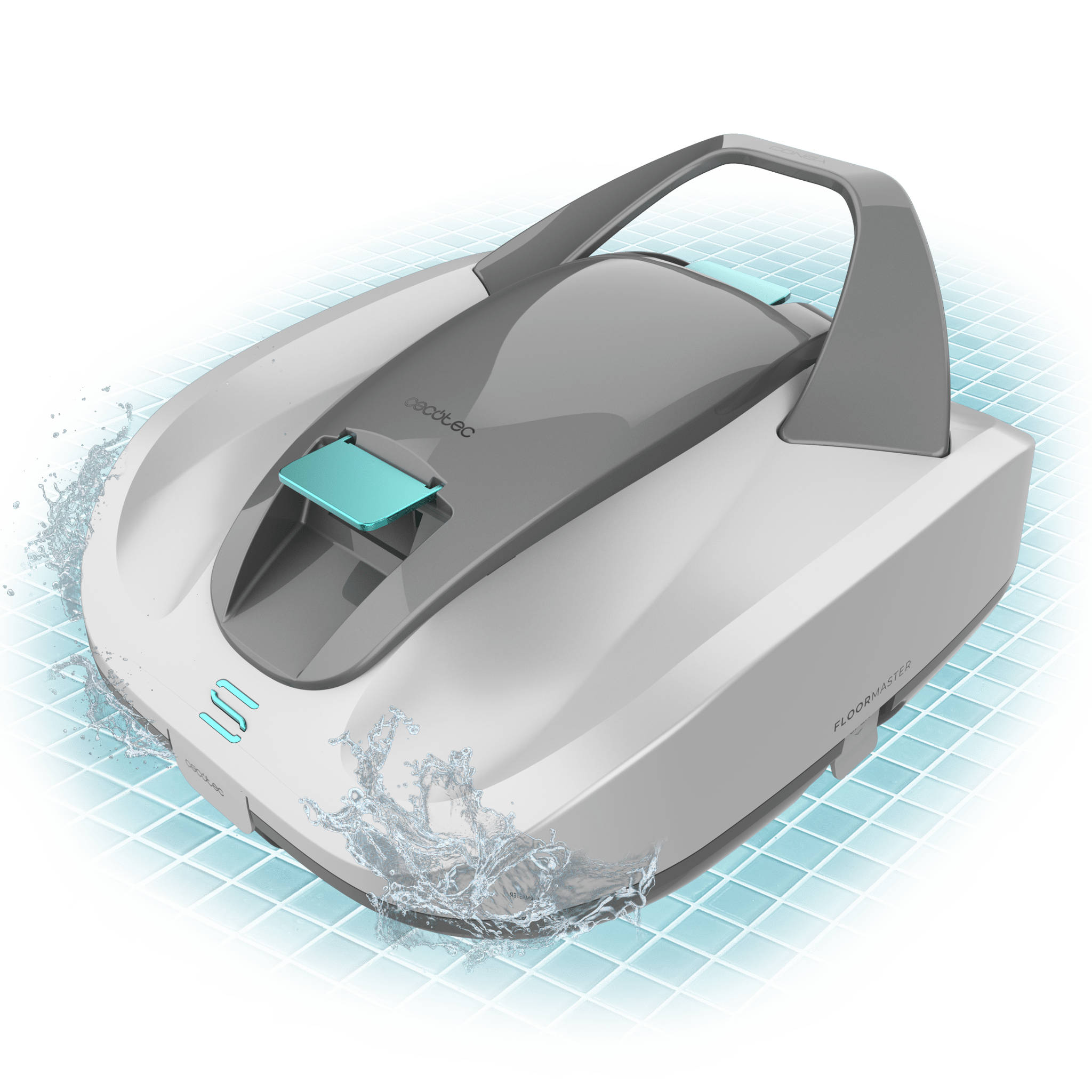 Conga Pooldroid 3000 FloorMaster Robot limpiafondos inalámbrico para piscinas sin pendientes, Apto para superficies de hasta 80 m2 y una profundidad máxima de 2,5 metros. 100 minutos de autonomía. Filtro de alta eficiencia de 100 μm. Capacidad de 2,5 L.