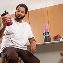 PowerTitanium 1000 Push2Go Duo Potencia 1000W. Cuchilla acero inox 6 hojas. Dos vasos 700ml. Tritura, mezcla y licua. Libre BPA