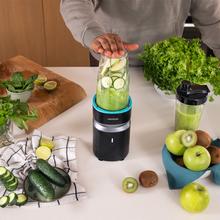 PowerTitanium 1000 Push2Go Duo Potencia 1000W. Cuchilla acero inox 6 hojas. Dos vasos 700ml. Tritura, mezcla y licua. Libre BPA