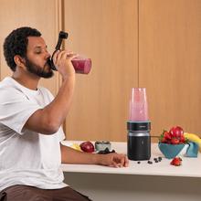 PowerTitanium 1000 Push2Go Duo Potencia 1000W. Cuchilla acero inox 6 hojas. Dos vasos 700ml. Tritura, mezcla y licua. Libre BPA