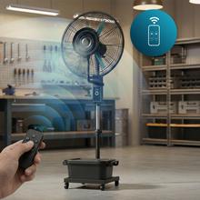 FreshessenceIndustry 260 Control Ventilador nebulizador industrial de 41L, 260W, 26" de diámetro, mando a distancia, 3 velocidades y temporizador