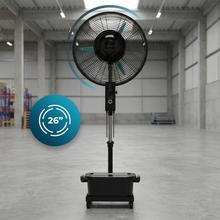 FreshessenceIndustry 260 Control Ventilador nebulizador industrial de 41L, 260W, 26" de diámetro, mando a distancia, 3 velocidades y temporizador