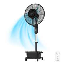 FreshessenceIndustry 260 Control Ventilador nebulizador industrial de 41L, 260W, 26" de diámetro, mando a distancia, 3 velocidades y temporizador