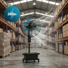 FreshessenceIndustry 260 Control Ventilador nebulizador industrial de 41L, 260W, 26" de diámetro, mando a distancia, 3 velocidades y temporizador