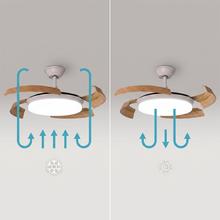 EnergySilence Aero 4500 Puzzle Invisible White Ventoinha de teto com pás retráteis, motor DC de 30 W, diâmetro de 42", luz LED, comando remoto, temporizador de até 4 horas e função verão/inverno.