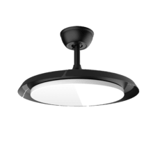 EnergySilence Aero 4500 Puzzle Invisible Black Ventilador de techo con aspas retráctiles, motor DC de 30 W, diámetro de 42", luz LED, mando a distancia, temporizador de hasta 4 horas y función verano/invierno.