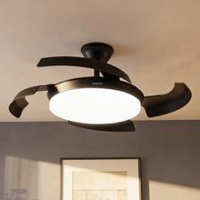 EnergySilence Aero 4500 Puzzle Invisible Black Ventilador de techo con aspas retráctiles, motor DC de 30 W, diámetro de 42", luz LED, mando a distancia, temporizador de hasta 4 horas y función verano/invierno.