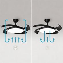 EnergySilence Aero 4500 Puzzle Invisible Black Ventilador de techo con aspas retráctiles, motor DC de 30 W, diámetro de 42", luz LED, mando a distancia, temporizador de hasta 4 horas y función verano/invierno.
