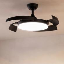 EnergySilence Aero 4500 Puzzle Invisible Black Ventilador de techo con aspas retráctiles, motor DC de 30 W, diámetro de 42", luz LED, mando a distancia, temporizador de hasta 4 horas y función verano/invierno.