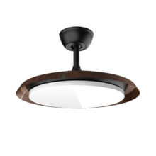 EnergySilence Aero 4500 Puzzle Invisible Black&DarkWood Ventilatore da soffitto con pale a scomparsa, motore DC da 30 W, diametro 42", luce LED, telecomando, timer fino a 4 ore e funzione estate/inverno.
