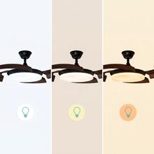 EnergySilence Aero 4500 Puzzle Invisible Black&DarkWood Ventilador de techo con aspas retráctiles, motor DC de 30 W, diámetro de 42", luz LED, mando a distancia, temporizador de hasta 4 horas y función verano/invierno.