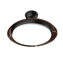 EnergySilence Aero 4500 Puzzle Invisible Black&DarkWood Ventilatore da soffitto con pale a scomparsa, motore DC da 30 W, diametro 42", luce LED, telecomando, timer fino a 4 ore e funzione estate/inverno.
