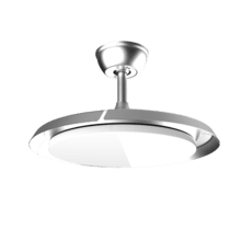 EnergySilence Aero 4500 Puzzle Invisible Silver Ventilatore da soffitto con pale a scomparsa, motore DC da 30 W, diametro 42", luce LED, telecomando, timer fino a 4 ore e funzione estate/inverno.