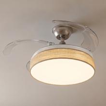 EnergySilence Aero 3666 Invisible Textile Ventilador de Techo de 30W DC con 6 Velocidades, Aspas Retráctiles, Mando a Distancia y Luz LED con 3 Intensidades y diámetro de 36".
