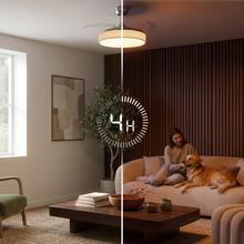 EnergySilence Aero 3666 Invisible Textile Deckenventilator 30‑W‑DC‑Motor, 6 Geschwindigkeitsstufen, einklappbare Flügel, Fernbedienung und LED‑Licht mit 3 Helligkeitsstufen, Ø 36″.