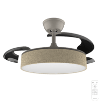 EnergySilence Aero 3666 Invisible Textile Ventilateur de plafond de 30 W DC et 36 pouces avec 6 vitesses, pales rétractables, télécommande et éclairage LED à 3 intensités.