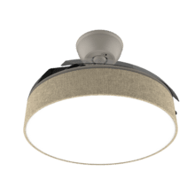 EnergySilence Aero 3666 Invisible Textile Ventilador de Techo de 30W DC con 6 Velocidades, Aspas Retráctiles, Mando a Distancia y Luz LED con 3 Intensidades y diámetro de 36".