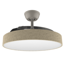 EnergySilence Aero 4222 Invisible Textile Ventilador de Techo de 30W DC con 6 Velocidades, Aspas Retráctiles, Mando a Distancia y Luz LED con 3 Intensidades y diámetro de 42".