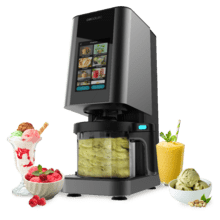 Gelatec 1800 Touch Heladera con 9 programas y 2 funciones especiales. Tecnología CreamOn y pantalla TFT. Helados y bebidas heladas en 3 pasos.