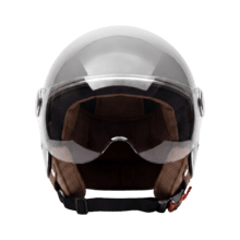 Capacete para motocicleta UrbanShield Jet: Capacete estilo jet com casco duplo em ABS, viseira solar integrada e design ventilado. Ideal para deslocamentos urbanos, com interior confortável e fácil manutenção.