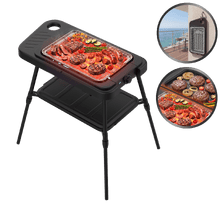 PerfectSteak 4250 GrillWall 2 en 1 2000W avec système de support, grille et design pliable et plaque émaillée, montage mural.
