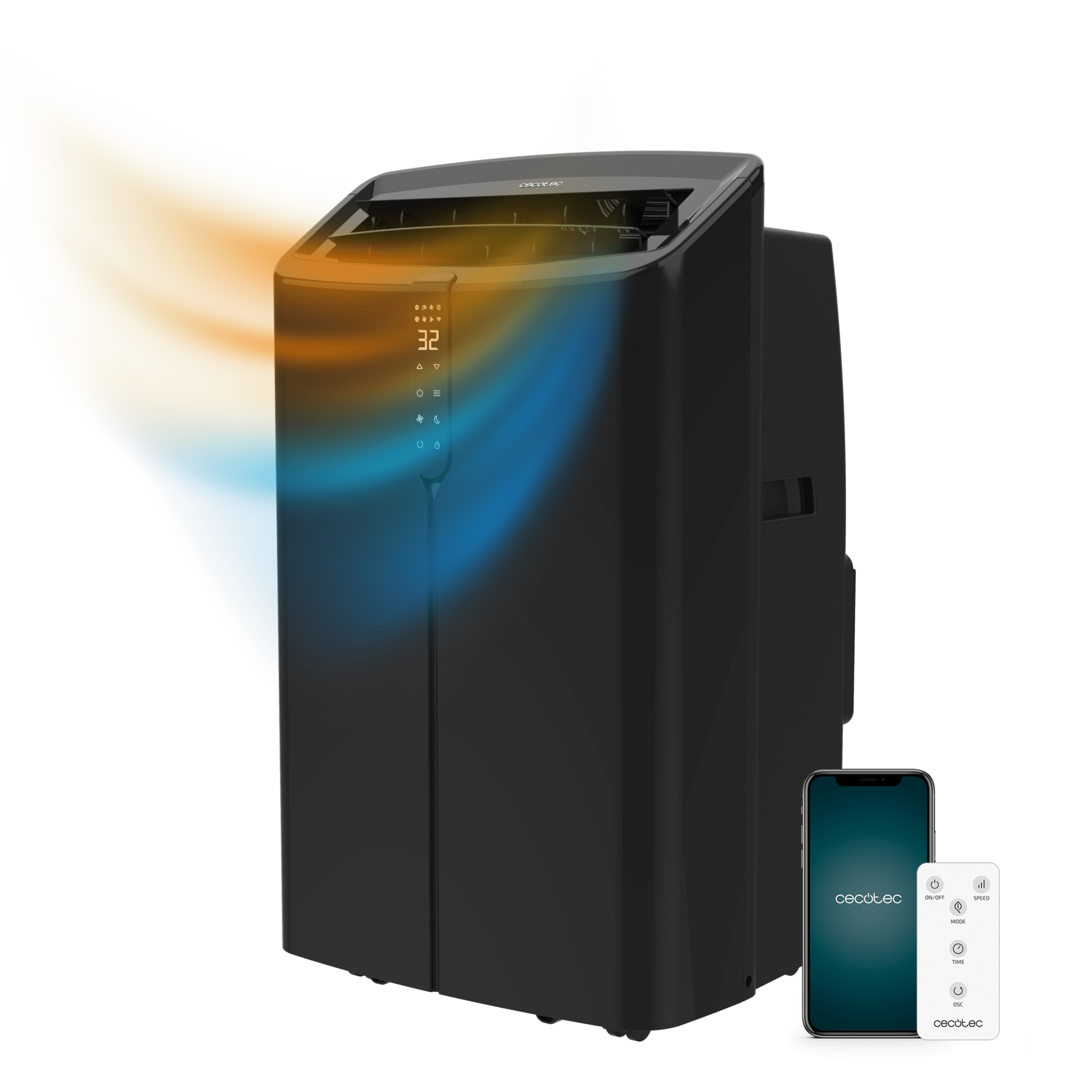 ForceClima 12600 Nux Heating Connected Mobiles Klimagerät mit 12000 BTU, Wärmepumpe und WLAN-Steuerung. Mitgelieferte Fernbedienung.