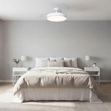 EnergySilence Aero 2440 Invisible Pure White Ventilador de techo con 3 aspas retráctiles, con motor DC de 30 W, iluminación LED, temporizador hasta 6 horas, función winter-summer, 6 velocidades, mando a distancia.