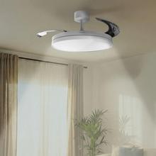 EnergySilence Aero 2440 Invisible Pure White Ventilador de techo con 3 aspas retráctiles, con motor DC de 30 W, iluminación LED, temporizador hasta 6 horas, función winter-summer, 6 velocidades, mando a distancia.
