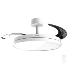 EnergySilence Aero 2440 Invisible Pure White Ventilador de techo con 3 aspas retráctiles, con motor DC de 30 W, iluminación LED, temporizador hasta 6 horas, función winter-summer, 6 velocidades, mando a distancia.