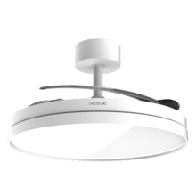 EnergySilence Aero 2440 Invisible Pure White Ventilador de techo con 3 aspas retráctiles, con motor DC de 30 W, iluminación LED, temporizador hasta 6 horas, función winter-summer, 6 velocidades, mando a distancia.