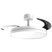 EnergySilence Aero 2440 Invisible Pure White Ventilador de techo con 3 aspas retráctiles, con motor DC de 30 W, iluminación LED, temporizador hasta 6 horas, función winter-summer, 6 velocidades, mando a distancia.