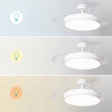 EnergySilence Aero 2440 Invisible Pure White Ventilador de techo con 3 aspas retráctiles, con motor DC de 30 W, iluminación LED, temporizador hasta 6 horas, función winter-summer, 6 velocidades, mando a distancia.