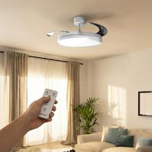 EnergySilence Aero 2440 Invisible Pure White Ventilador de techo con 3 aspas retráctiles, con motor DC de 30 W, iluminación LED, temporizador hasta 6 horas, función winter-summer, 6 velocidades, mando a distancia.