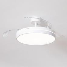 EnergySilence Aero 2440 Invisible Pure White Ventilador de techo con 3 aspas retráctiles, con motor DC de 30 W, iluminación LED, temporizador hasta 6 horas, función winter-summer, 6 velocidades, mando a distancia.