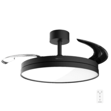 EnergySilence Aero 2440 Invisible Pure Black Ventilador de techo con 3 aspas retráctiles, con motor DC de 30 W, iluminación LED, temporizador hasta 6 horas, función winter-summer, 6 velocidades, mando a distancia.