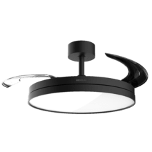 EnergySilence Aero 2440 Invisible Pure Black Ventilador de techo con 3 aspas retráctiles, con motor DC de 30 W, iluminación LED, temporizador hasta 6 horas, función winter-summer, 6 velocidades, mando a distancia.