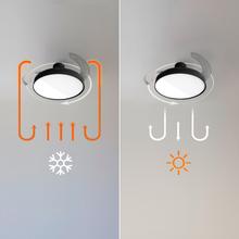 EnergySilence Aero 2440 Invisible Pure Black Ventilador de techo con 3 aspas retráctiles, con motor DC de 30 W, iluminación LED, temporizador hasta 6 horas, función winter-summer, 6 velocidades, mando a distancia.