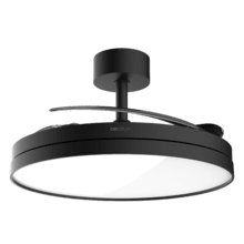 EnergySilence Aero 2440 Invisible Pure Black Ventilador de techo con 3 aspas retráctiles, con motor DC de 30 W, iluminación LED, temporizador hasta 6 horas, función winter-summer, 6 velocidades, mando a distancia.