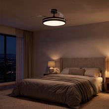 EnergySilence Aero 2440 Invisible Pure Black Ventilador de techo con 3 aspas retráctiles, con motor DC de 30 W, iluminación LED, temporizador hasta 6 horas, función winter-summer, 6 velocidades, mando a distancia.