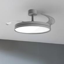 EnergySilence Aero 2440 Invisible Pure Steel Ventilador de techo con 3 aspas retráctiles, con motor DC de 30 W, iluminación LED, temporizador hasta 6 horas, función winter-summer, 6 velocidades, mando a distancia.